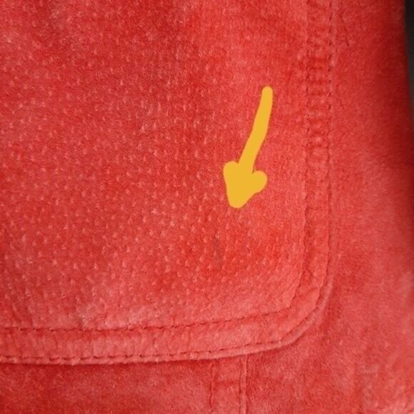 DAVID BROOKS Genuine Suede Leather Jacket Red Sz M Petite - Picture 13 of 15